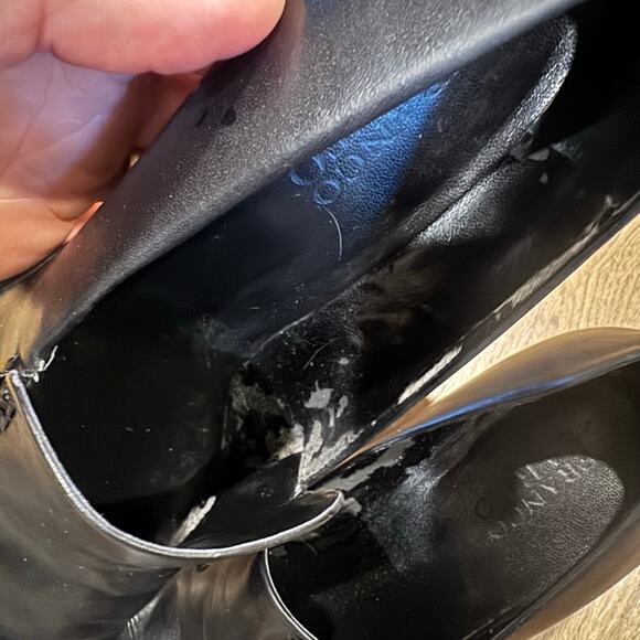 Womens Franco Sarto Shoes Size 9 N Black Leather Nolan? Heels Pumps Slip On - Picture 4 of 7